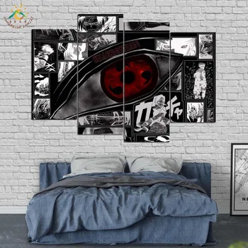 Anime Naruto Kraujo varantys akis Vaizdą Ir Plakatą, Drobė, Tapyba, Modernus Sienos Menas Spausdinti Pop Art Sienos Nuotraukas 4 VIENETŲ