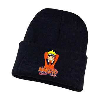 Anime Naruto Megzti skrybėlę Cosplay skrybėlę Unisex Spausdinti Suaugusiųjų Atsitiktinis Medvilnės skrybėlę paaugliams žiemos Megzti Dangtelis