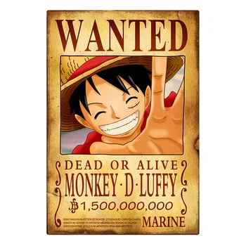 Anime One Piece Šiaudų Skrybėlę Piratų dobrodziejstwa Meno Plakatas Norėjo Luffy Zoro SANJI NAMI Chopper Kambarys Namo Sienos Spausdinti Dekoro Lipduko
