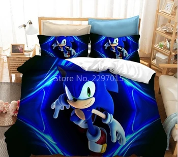 Anime Sonic The Hedgehog Animacinių Filmų Patalynės Komplektas Minkšta Antklode Padengti Užvalkalas Šalikas Padengti Namų Tekstilės Twin Visą Karalienė King Size