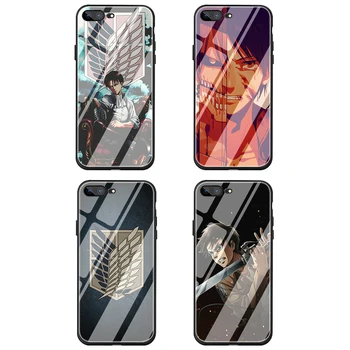 Anime Sparno Atakos Titan Grūdintas Stiklas Case for iphone 5 5s SE 2020 6 6s 7 8 plus X XR XS 11 12 pro Max 12 Mini Galinį Dangtelį