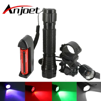 Anjoet LED UV Žibintuvėlis 395nm Šviesiai Violetinė Violetinė/Žalia/Raudona /Balta Taktinis Žibintuvėlis Lempa Žvejybos, Medžioklės Detektorius 18650