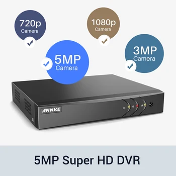 ANNKE 4CH 2MP HD Vaizdo Stebėjimo Sistemos H. 265+ 5in1 5MP DVR Lite 4PCS 1080P Kulka Lauko oro sąlygoms Apsaugos Kameros CCTV