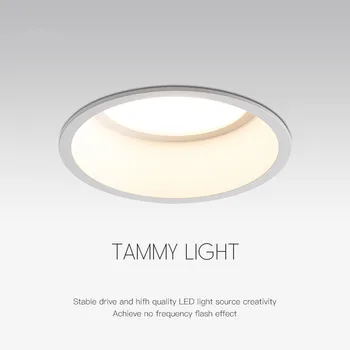 Anti-Glare LED Downlight 15W 12W 5W Įleidžiamas LED Spot Apšvietimas, Miegamojo, Virtuvės Patalpų led žemyn šviesos lempa 220V 110V apšvietimas