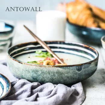 ANTOWALL Keraminiai stalo hot pot padažu patiekalas dubenį Japonų stiliaus prieskonių, acto patiekalas asmenybės trijų pėdų juostelės dubuo