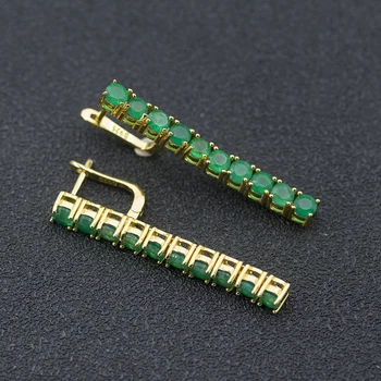 Anzogems natūralus žaliasis agatas string tabaluoti auskarai 925 sterlingas sidabras brangakmenio bauda mados jewellry moterims geriausia dovana 2020 m.