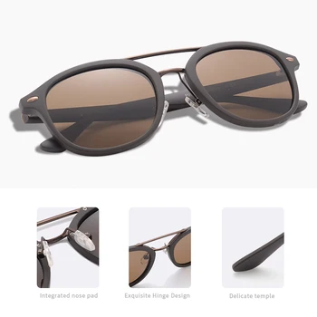 AOFLY Prekės Dizaineris Klasikinis Poliarizuoti Saulės akiniai Vyrai Moterys Ultralight TR90 Rėmelis Apvalūs Akiniai nuo saulės Vyrų Gafas Oculos De Sol