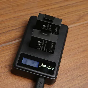 AOPULY 4pc SJCAM sj4000 baterija + USB LCD Dvigubas kroviklis bateria sj7000 sj5000 sj6000 sj8000 SJ M10 SJCAM sj4000 sj5000 fotoaparatas