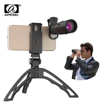 APEXEL 18 X Teleskopas Zoom Mobiliojo Telefono Objektyvą Monokuliariniai objektyvas su mini selfie monopodzie trikojo 