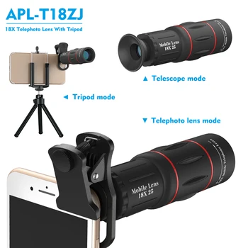 APEXEL HD Optinis Universalus 18x25 Monokuliariniai Kameros Objektyvas 18 X Artinimo Telefono Objektyvą Su Trikojo Išmanųjį telefoną xiaomi Redmi