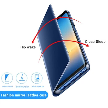 Apversti Veidrodis Cover Odinis dėklas, skirtas Samsung Galaxy J7 Pro J5 j3 skyrius 2017 J 5 7 3 SM J730F J530F J330F SM-J330F SM-J530F Telefono dėklas