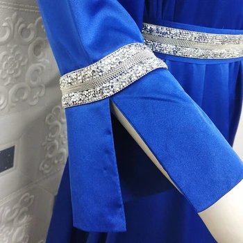 Arabų Abaja Suknelė Moterims Mados Etninės Diamond V-Kaklo, Ilgomis Rankovėmis Maxi Suknelės Turkijos, Maroko Islamo Drabužių 2020 M. Rudenį