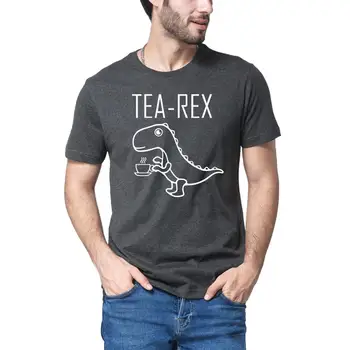 Arbata rex t shirt mens juokingas pokštas kalambūras juros periodo dinozaurų išgerti kavos naujovė dovana Medvilnės trumpomis rankovėmis t-shirt vasaros top camisetas