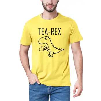 Arbata rex t shirt mens juokingas pokštas kalambūras juros periodo dinozaurų išgerti kavos naujovė dovana Medvilnės trumpomis rankovėmis t-shirt vasaros top camisetas