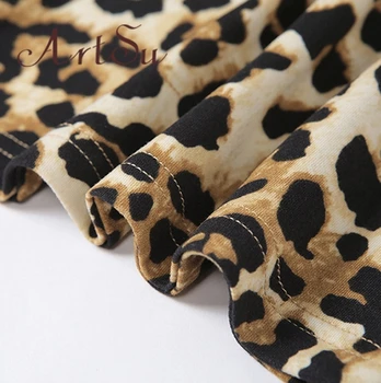 Artsu Backless Seksualus Leopard Tracksuit Moterų Drabužiai Apkarpytos Nėrinių Bralette Pasėlių Viršuje Kelnės, 2 vnt. Rinkinys Moterų Clubwear SU41493
