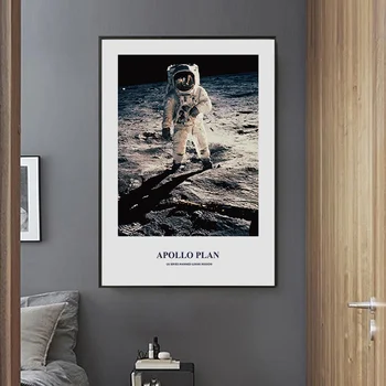 Astronautas Mėnulis, Marsas Mados Plakatas Visatos Erdvės Drobė Sienos Menas Spausdinti Tapybos Šiuolaikinio Meno Vaizdą Namo Kambaryje Apdaila