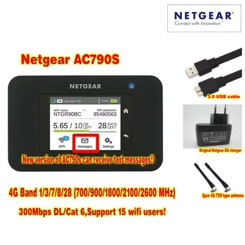 Atrakinta Netgear Aircard 790s (AC790S) 300Mbps 4G Mobiliojo Hotspot wifi Router Plius pora antena