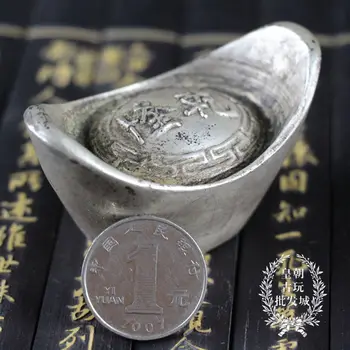 Atsitiktinai siųsti kinijos antikos Kolekcija, sidabro juosta Čing dinastija yuanbao,Sidabro luito Šeimos apdaila metalo rankdarbiai