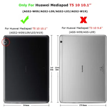 Atsparus smūgiams Silicio Atveju, Huawei MediaPad T5 10 Tablet stand padengti huawei mediapad T5 10.1 AGS2-W09/L09/L03/W19 Funda atveju