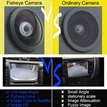 Atsparus vandeniui 170 Laipsnių Fisheye Galinio vaizdo Kamera, Naktinio Matymo HD Automobilio Galinio vaizdo Kamera Nissan Sunny QASHQAI, X-TRAIL Peugeot 307 CC