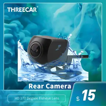 Atsparus vandeniui HD 170 Laipsnių Fisheye Objektyvas Žvaigždės Naktinio Matymo Automobilį Atbuline Atsarginės Galinio vaizdo Kamera Mini MCCD Atbuline Kamera