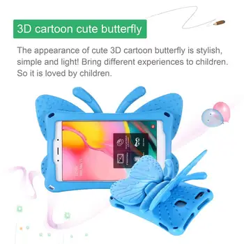 Atveju, Huawei MediaPad T3 8.0 Padengti Mielas 3D animaciją drugelis Vaikams atsparus smūgiams Tablet Coque Už Huawei MediaPad M3 Lite 8 funda