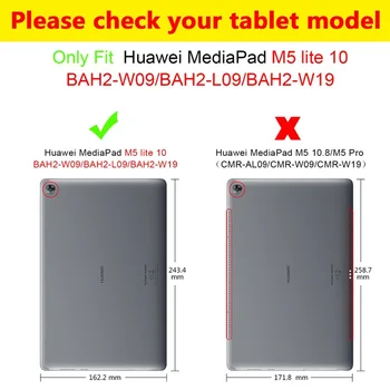 Atveju Naują Huawei M5 Lite10 Colių Tablet už MediaPad M5 Lite 10.1 BAH2-L09/W19 DL-AL09 Smart Cover Atveju + Filmas Pen
