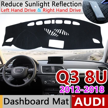 Audi Q3 8U 2012~2018 neslystantis prietaisų Skydelio Kilimėlis Padengti Trinkelėmis skėtį nuo saulės Dashmat Kilimų Automobilių Reikmenys S-line RS Q3 2013 m. m. 2016 m.