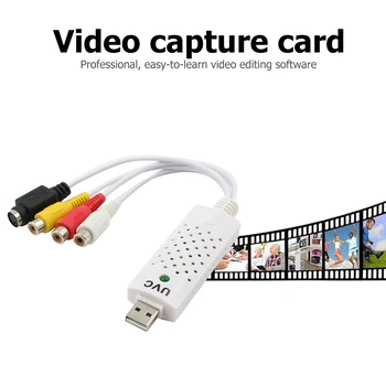 Audio Capture Card 2.0 Vaizdo Adapteris Buitinių VHS į DVD USB Portatyvinės Vaizdo TV Žiūrėti Analoginės prie Skaitmeninės Windows
