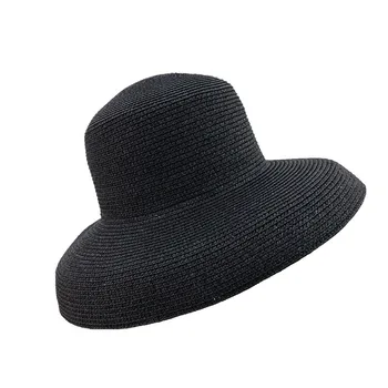 Audrey Hepburn šiaudų skrybėlę paskendęs modeliavimo įrankį varpo formos big kraštų skrybėlę derliaus aukštos apsimesti, skirtų turizmo paplūdimio atmosferą