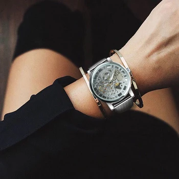 Aukso laikrodis Moterims, Stilingas Ponios Laikrodžiai Top Brand Prabanga Moterų Mechaninis Laikrodis Akių Dirželis NUGALĖTOJAS relógio masculino
