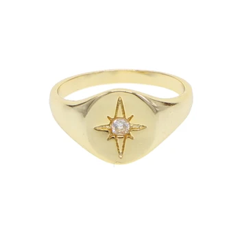 Aukso Užpildytas turas geometrinis star žiedas europos moterų ponios paprasta madinga Aukso spalva, žiedai