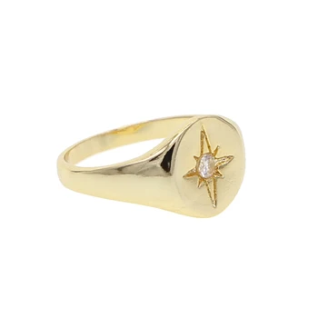 Aukso Užpildytas turas geometrinis star žiedas europos moterų ponios paprasta madinga Aukso spalva, žiedai