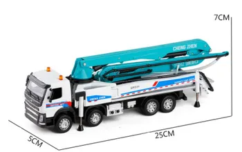 Aukštos imitacija inžinerijos betono sunkvežimio modelis,1:50 lieti betono siurblys sunkvežimių,Garso ir šviesos inžinerijos transporto priemonių,nemokamas pristatymas