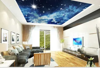 Aukštos kokybės 22d Mėlynas Dangus, Modernūs, Prabangūs Namų Puošybai Kambarį Miegamojo Tapetai KTV Tapetų Klijai Papel Pintado