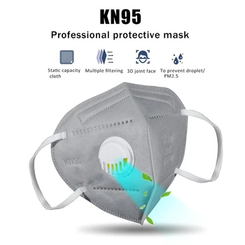 Aukštos Kokybės 6 Sluoksnių FFP3 KN95 Veido Kaukės Mascarillas FFP2 Masque маска Su Kvėpavimo Vožtuvu, Respiratorius Saugos Dulkių Burną Kaukės