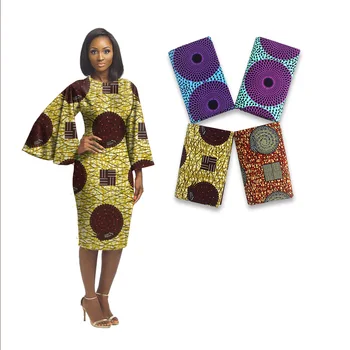 Aukštos Kokybės Afrikos farbic medvilnės Vaškas Afrikos spausdinimo audinio Karšto Pardavimo Dizaino Moterų Suknelė Vaškas Nėrinių Audinys