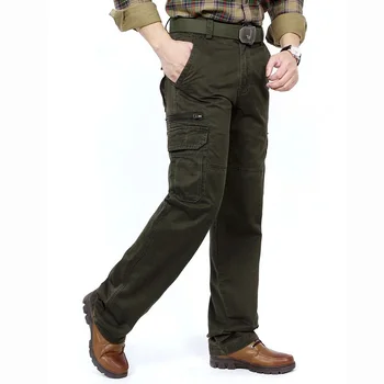 Aukštos Kokybės Karinių Krovinių Kelnės Vyrams, Prekės Medvilnės Kovoti su Multi-pocket Outwear Darbo Tiesios Kelnės Tactical kelnes Vyrai 30-44