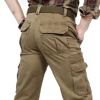 Aukštos Kokybės Karinių Krovinių Kelnės Vyrams, Prekės Medvilnės Kovoti su Multi-pocket Outwear Darbo Tiesios Kelnės Tactical kelnes Vyrai 30-44