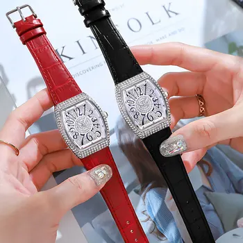 Aukštos Kokybės Mados Visiškai Naujas Diamond Moterų Laikrodžiai Su Kalnų Krištolas Laikrodis Moterims, Dovanų Top Brand Prabangos Žiūrėti Moterims
