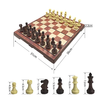 Aukštos Kokybės Magnetiniai Šachmatai Dideli Aukštos kokybės Raudonmedžio Imitacija Šachmatų Medienos Šachmatų Žaislas Plastiko Didelio Poveikio Plastiko Yernea