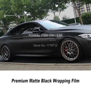 Aukštos kokybės matinis juoda vinilo įvyniojimas, juoda, vyniojimo Plėvelė automobilių wrap matinis juodas vinilas mažas pradinis kursas klijų kokybės Garantija