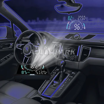 AULLY PARKAS 5.6 Colių HUD Automobilių Head Up Display LED Priekinio stiklo Projektorius OBD2 Skaneris Greičio Įspėjimo Kuro Suvartojimo Duomenų Diagnostikos
