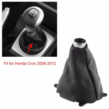 Auto Automobilių Rankinis PU Odos Pavarų Gaiter Shift Shifter Įkrovos Pakeitimas Honda Civic 2006 m. 2007 m. 2008 m. 2009 m. 2010 m. 2011 m.