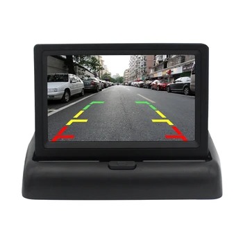 Auto Parkavimo Pagalbos Nauja 4LED Naktinio Matymo Automobilių CCD Galinio vaizdo Kamera Su 4.3 colių Spalvotas LCD Automobilių Vaizdo, Sulankstomas Stebėti Kameros