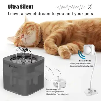 Automatinis Katės Fontanas Geriamojo 2.0 L Automatinis tiektuvas vandens šaltinis išdalijimo katė Maži Šunys Super Tylus Naminių Reikmenys