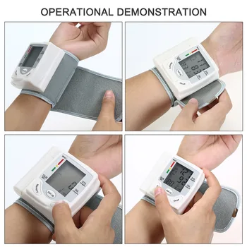Automatinis kraujospūdžio matuoklis Riešo Sphygmomanometer LCD Skaitmeninis Ekranas Medicinos Namų ūkio vartojimui Matavimo Impulsų dažnis