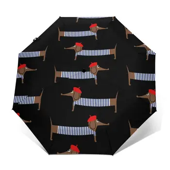 Automatinis Skėtis Animacinių filmų Paryžiaus Takso tris kartus skėtis moterys vyrai lietaus, skėtis