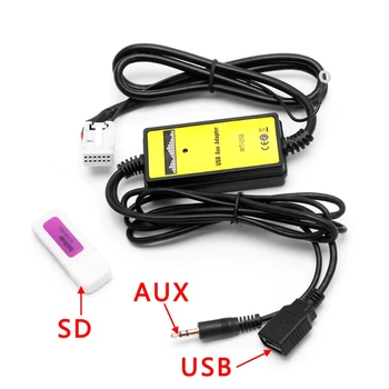 Automobilinis USB Aux-in Adapteris CD MP3 Grotuvas, Radijo Sąsajos 12 Pin VW Audi Skoda Seat Automobilių Elektronikos Interjeras