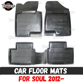 Automobilio grindų kilimėliai Kia Soul 2012 - guminiai 1 set / 4 vnt. arba 2 vnt priedai apsaugoti kilimų apdailos automobilių stilius paieška